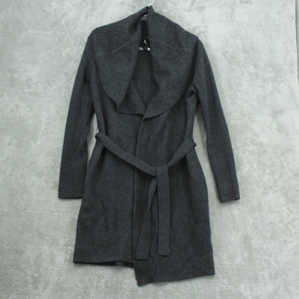 Tahari Sweater Womens Small Cashmere Belted Shawl Collar Quiet Luxury Pockets